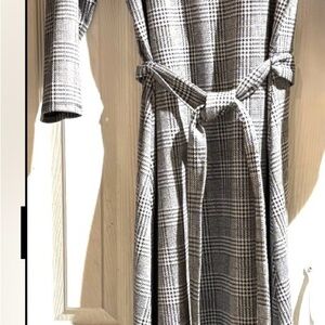 MSK Black and White Plaid Dress